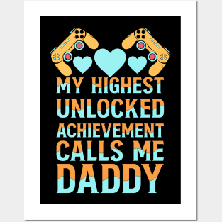 Funny Gamer Daddy Gift Posters and Art